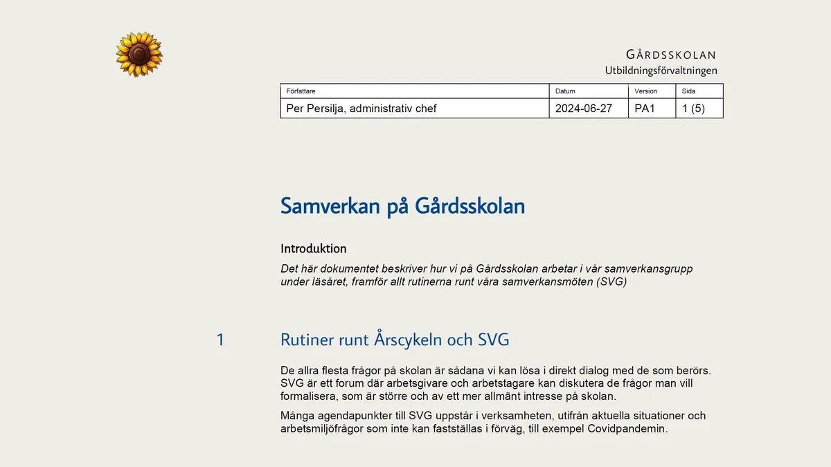 Skärmbild av SVG-rutiner